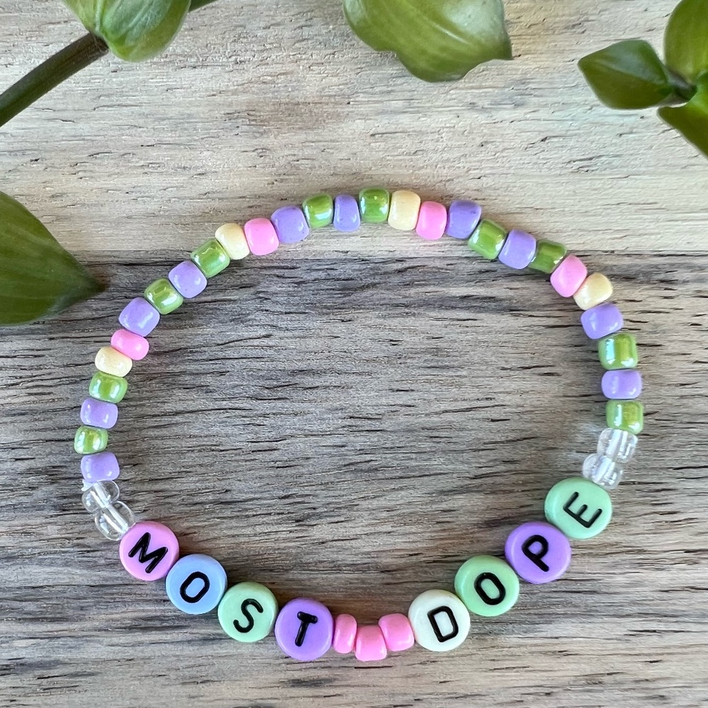Mac Miller Inspired Most Dope Beaded Bracelet | Multicolored Letter Beads |